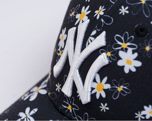 Kinder Kappe New Era 9FORTY Kids MLB All Over Print Daisy - NY Yankees - Black / White