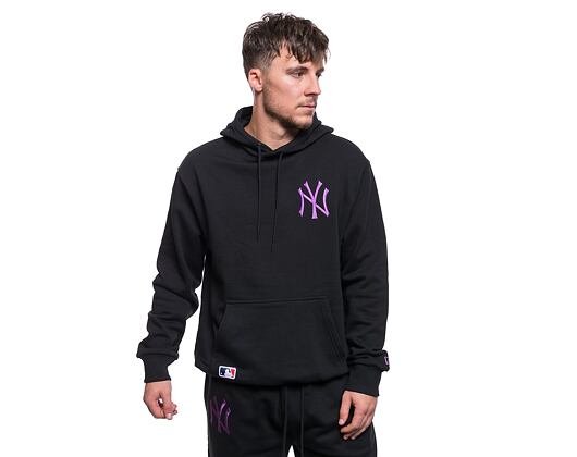 Pullover New Era League Essentials Oversized Hoody - NY Yankees - Black / Purple Nitro