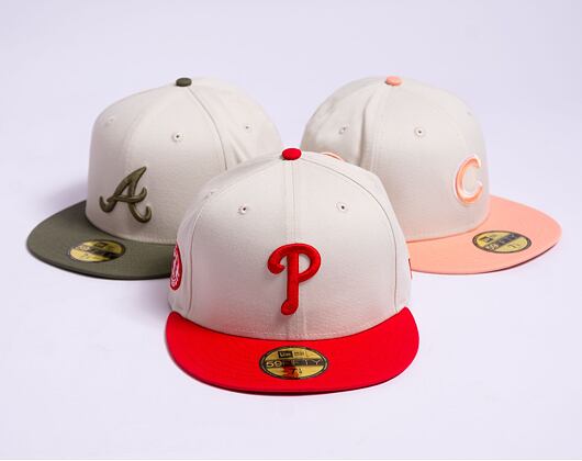 Kappe New Era 59FIFTY MLB White Crown Philadelphia Phillies Cooperstown Off White / Red