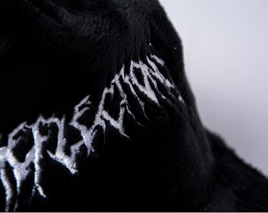 Kappe Reflection Luxury Fuzzy Trucker - Satin Black / White