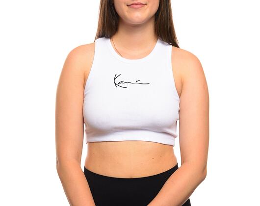 Damen Tanktop Karl Kani Small Signature Essential Racer Rib Top white