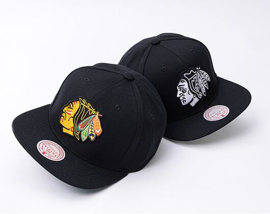Kappe Mitchell & Ness - Conference Patch Snapback Vntg - Chicago Blackhawks - Black