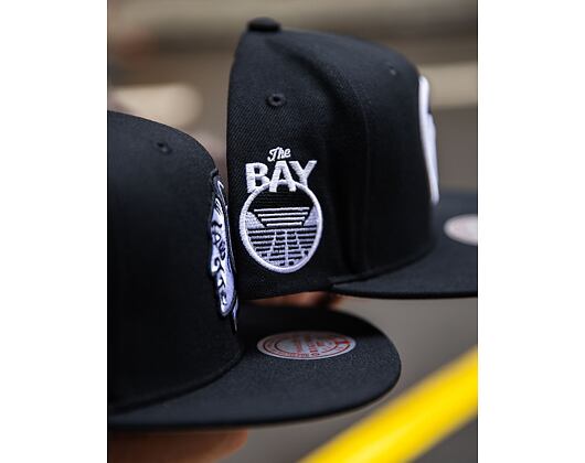 Kappe Mitchell & Ness - Evergreen Black/White Snapback - Golden State Warriors - Black