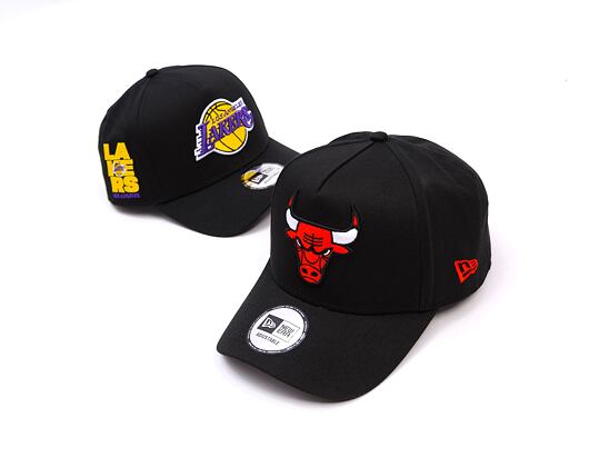 Kappe New Era - NBA Side Patch 9FORTY A-Frame - Chicago Bulls - Black