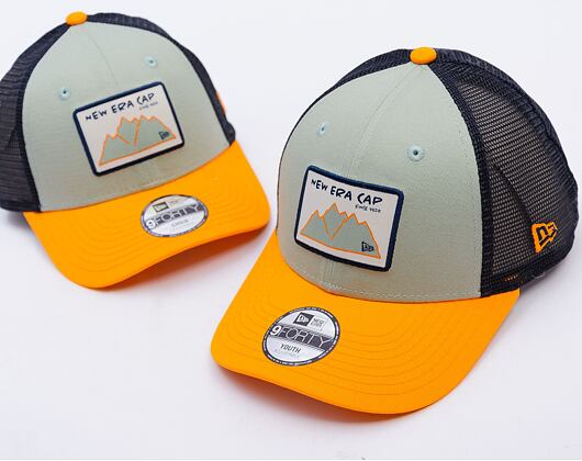 Kinder Cap New Era - Outdoor 9FORTY TRUCKER - Mintgrün / Papaya Orange