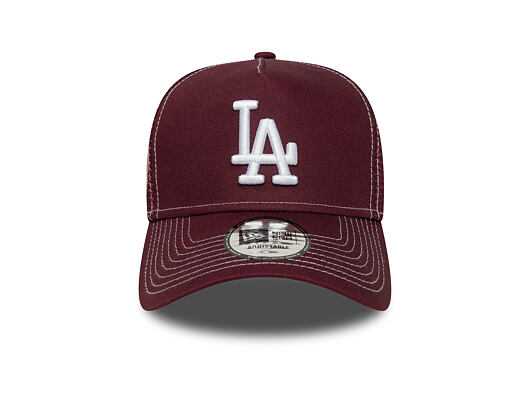 Kappe New Era - MLB Contrast Stitch WS Retro 9FORTY Trucker - LA Dodgers - Burgundy