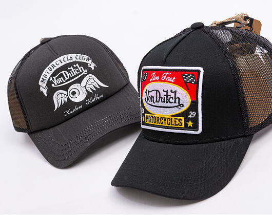 Kappe Von Dutch - Trucker - Live Fast - Schwarz/Schwarz