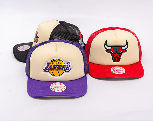 Kappe Mitchell & Ness - NBA Vintage Block Trucker - Chicago Bulls - Cream