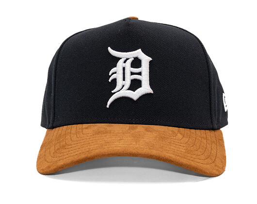 Kappe New Era - MLB Suede Visor 9FORTY A-Frame - Detroit Tigers - Navy / Brown