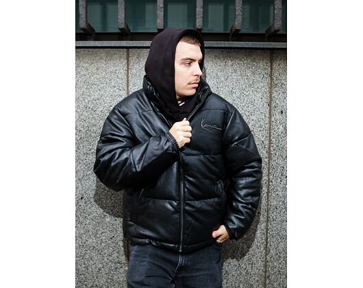 Jacke Karl Kani - Metal Signature Pu Leather Puffer Jacket - Black