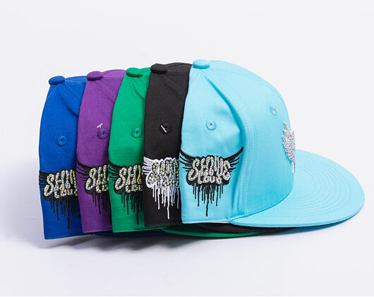 Kappe Reflection Luxury Shine Loud Snapback - Traubenlila / Weiß