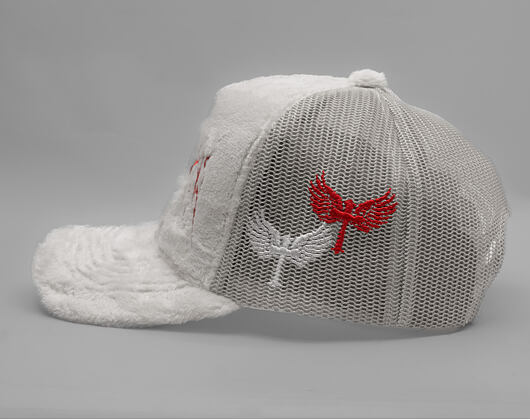 Cap Reflection Luxury Fuzzy Trucker - Oats red