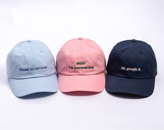 Kappe 8by8 - Dadcap - "shhh! I'm introverting" - Baby Pink/Green