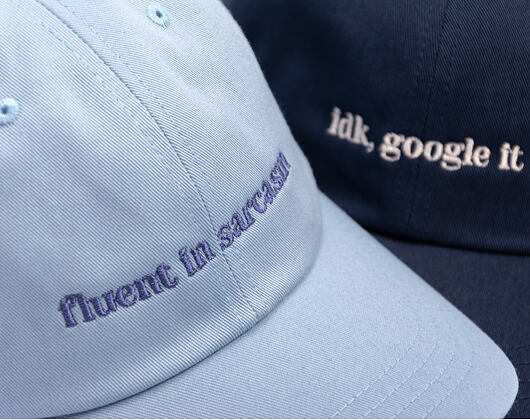 Kappe 8by8 - Dadcap - "fluent in sarcasm" - Baby Blue/Lavender