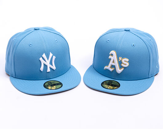 Kappe New Era - MLB Seasonal 59FIFTY - Oakland Athletics - Sky Blue / Pink UV