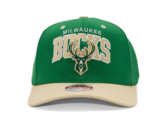 Kappe Mitchell & Ness - NBA Team Arch Snapback - Milwaukee Bucks - Green / Beige