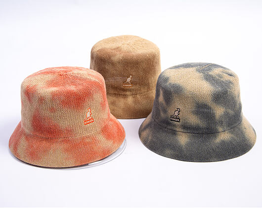Hut Kangol - Tie Dye Knit Bucket - Coral Flame/Natural