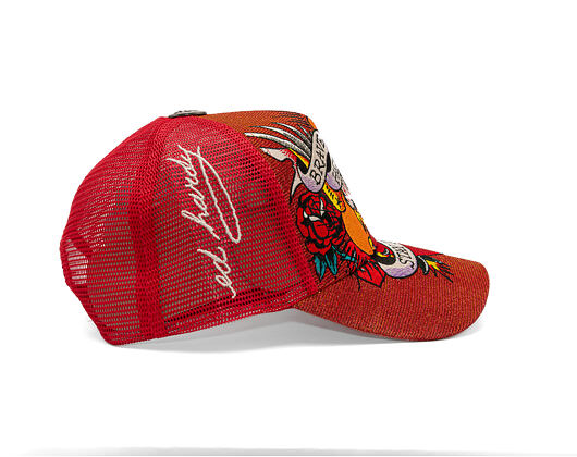 Kappe Ed Hardy - Brave Hearts 6 Panel Metallic Trucker Cap - Samba