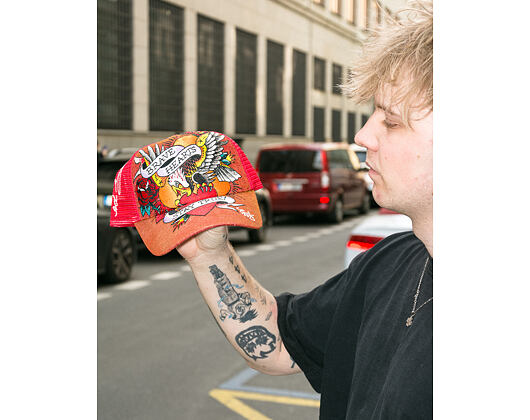 Kappe Ed Hardy - Brave Hearts 6 Panel Metallic Trucker Cap - Samba