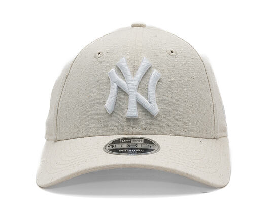 Kinder Kappe New Era - MLB Linen 9FORTY M-CROWN - NY Yankees - Stone / White