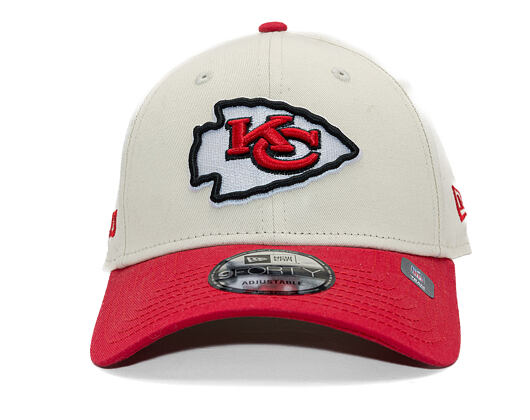 Kappe New Era - NFL Wordmark 9FORTY - Kansas City Chiefs - Cream / Team Color