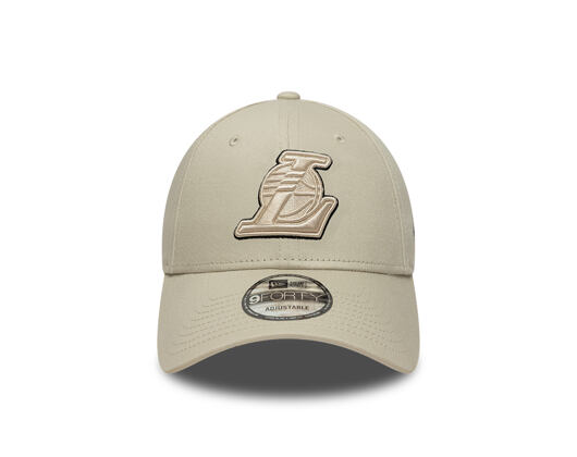 Kappe New Era - NBA Team Outline 9FORTY - LA Lakers - Stone / Black