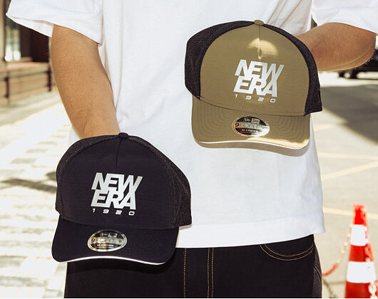 Kappe New Era - Branded Reflective 9FORTY M-CROWN A-Frame Trucker - Black