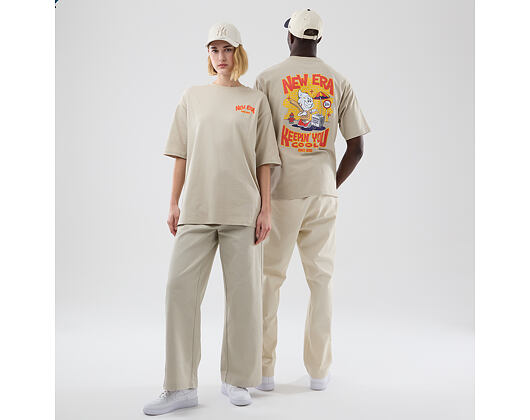 T-Shirt New Era - Branded Food Character Oversized Tee - Stone