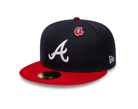 Kappe New Era - MLB IMAGE DROP Cooperstown Icon 59FIFTY - Atlanta Braves - Navy / Scarlet
