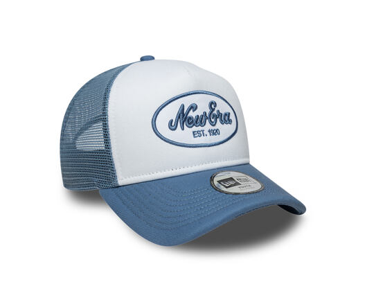 Kinder Kappe New Era - Branded Oval Patch 9FORTY A-Frame Trucker - Blue / White