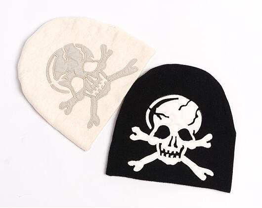 Mütze Ed Hardy - Unisex Skull Vegan Leather Applique Beanie - Black
