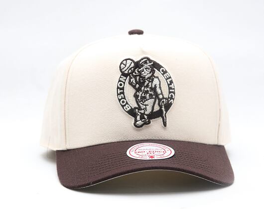 Kappe Mitchell & Ness - NBA Brown And Cream Pro Snapback - Boston Celtics - Cream