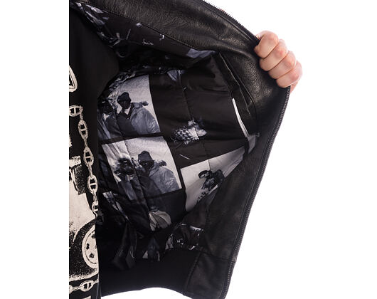 Jacke Karl Kani - Signature PU Leather Bomber Jacket - Black