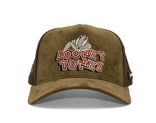 Kappe Capslab - Looney Tunes Trucker - Bugs Bunny Logo Peek Suede - Olive / Brown