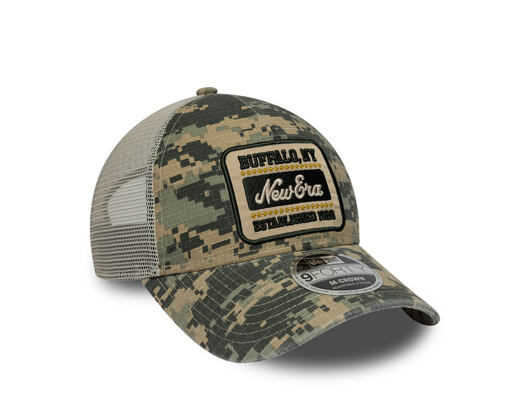 Kappe New Era - Branded Camo 9FORTY M-CROWN A-Frame Trucker - Woodland Camo