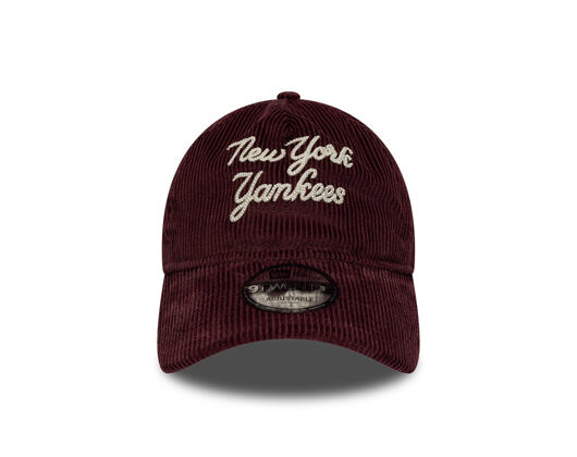 Kappe New Era - MLB Cord Script 9TWENTY A-Frame - NY Yankees - Maroon