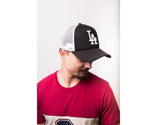 Kappe New Era - MLB Clean 9FORTY Trucker - LA Dodgers - Black / White
