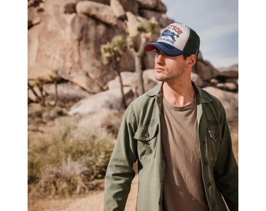 Kappe Stetson Trucker Cap Great Plains 7751152 Geen/Stone/Blue