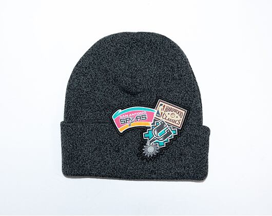 Mütze Mitchell & Ness XL LOGO PATCH KNIT HWC San Antonio Spurs Black