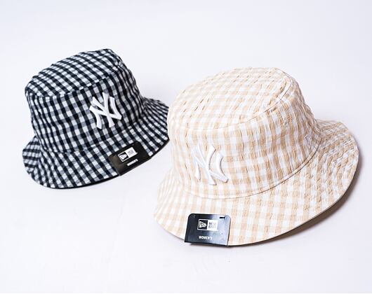 Damen Bucket Mütze New Era MLB Womens Gingham Tapered Bucket - NY Yankees - Stone