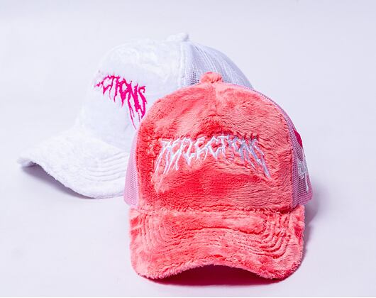 Kappe Reflection Luxury Fuzzy Trucker - Koralle Pink / Weiß