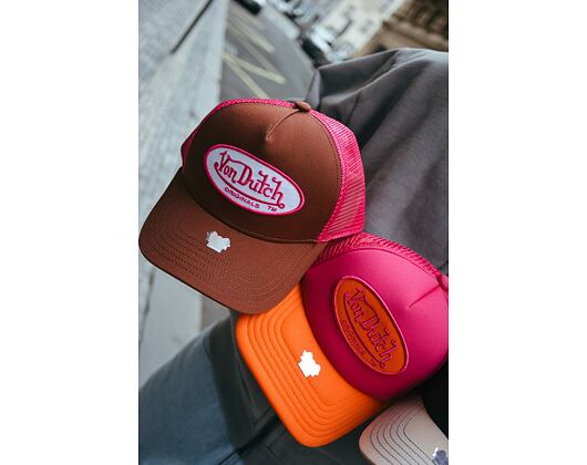 Kappe Von Dutch Trucker Boston - Cotton Twill - Brown/Pink