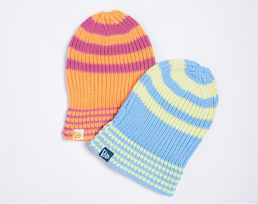 Mütze New Era - Medium Knit Stripe Beanie - Orange / Pink
