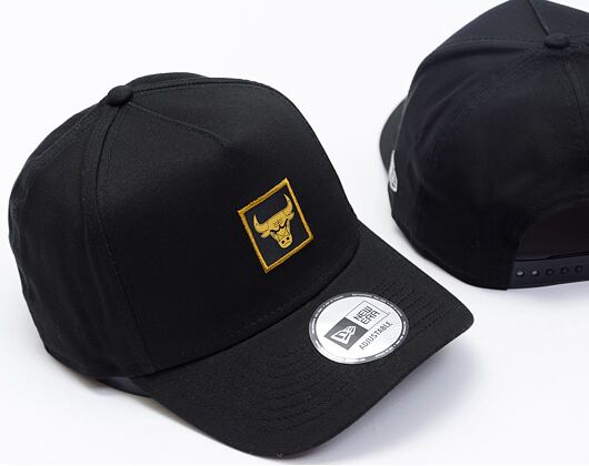 Kappe New Era - 9FORTY A-Frame NBA Metallic Patch - Chicago Bulls - Schwarz / Gold