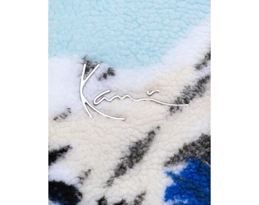 Jacke Karl Kani Metal Signature Ice Tiger Teddy Troyer black/off white/light grey