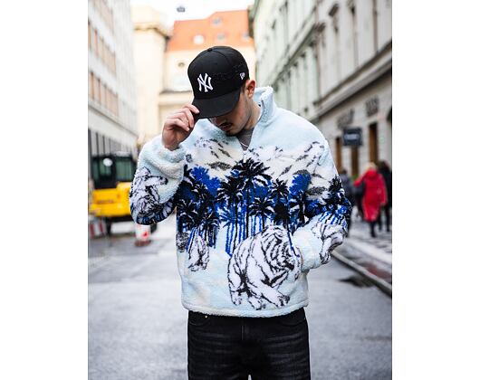 Jacke Karl Kani Metal Signature Ice Tiger Teddy Troyer black/off white/light grey