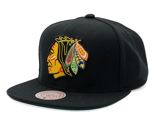 Kappe Mitchell & Ness - Conference Patch Snapback Vntg - Chicago Blackhawks - Black