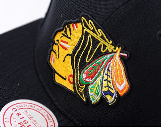 Kappe Mitchell & Ness - Conference Patch Snapback Vntg - Chicago Blackhawks - Black