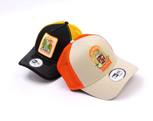 Kappe New Era - Summer Patch 9FORTY Trucker - Stone / Orange
