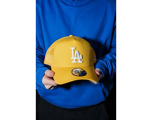 Kappe New Era - MLB Essential 9FORTY Trucker - LA Dodgers - Grilled Yellow / Blue